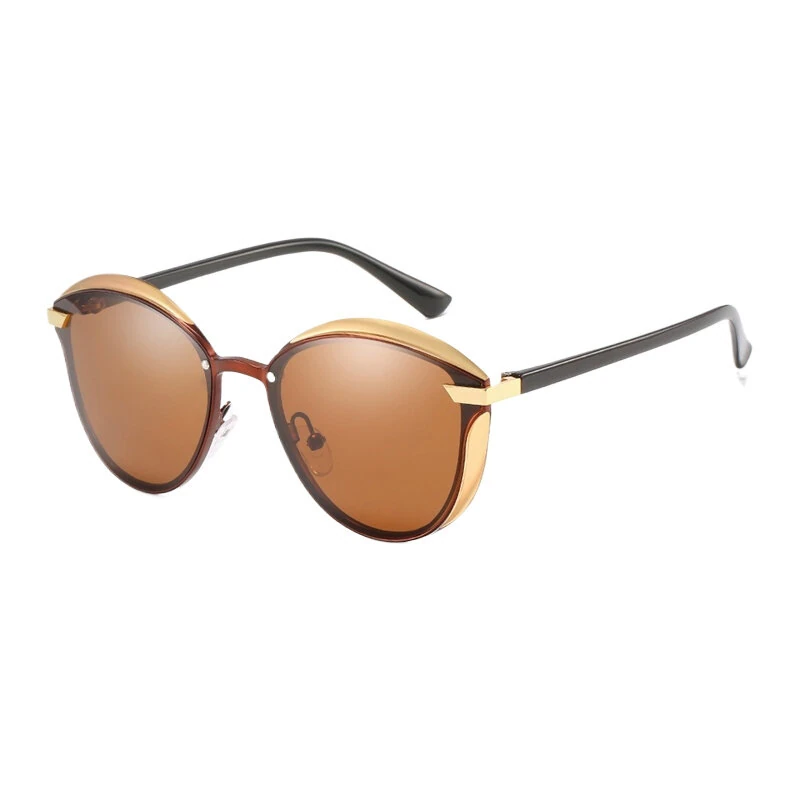 Mens Polarized Sunglasses Luxury Fashion Cat Eye Retro Metal Colorful Lens Oculos UV400 Sun Glasses