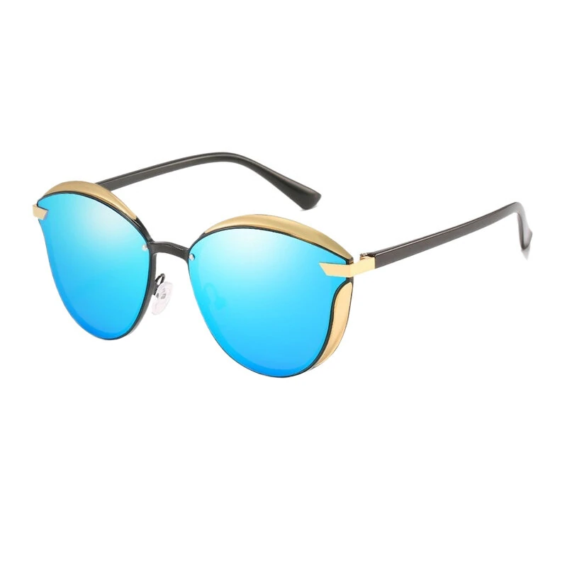 Mens Polarized Sunglasses Luxury Fashion Cat Eye Retro Metal Colorful Lens Oculos UV400 Sun Glasses
