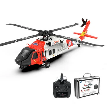 Eachine E200 EXP 2.4G 6CH 6-Axis Gyro Optical Flow Localization Dual Brushless Motor 1:47 Scale Flybarless MH-60 Coasts Guard Resure RC Helicopter