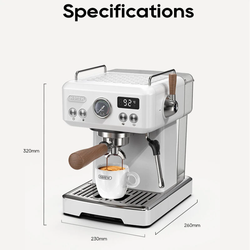 [EU Direct] HiBREW H10 Plus Espresso Machine & G5 Coffee Grinder Combo 20 Bar Pressure PID Temp Control 36 Grind Settings