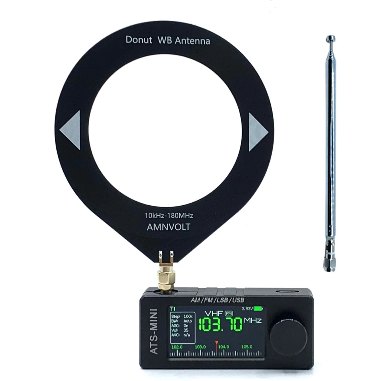 AMNVOLT V3S Upgraded Version V4 ATS Mini SI4732 Radio All Band Receiver CNC Metal DSP AM FM SSB LSB USB Hi-Z Circuit
