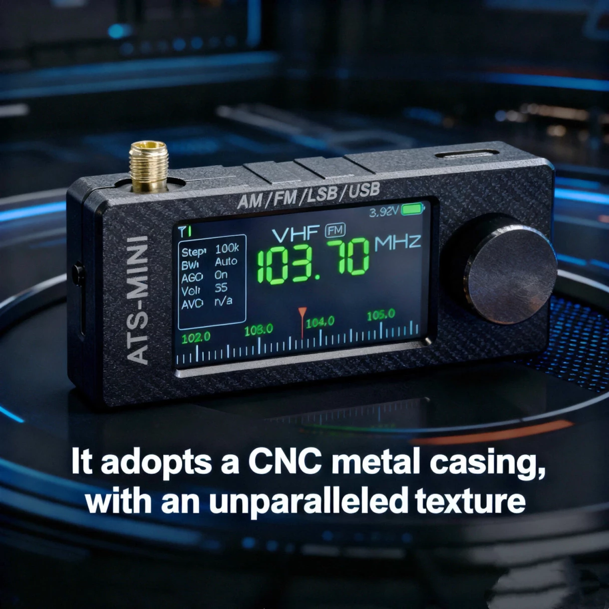 AMNVOLT V3S Upgraded Version V4 ATS Mini SI4732 Radio All Band Receiver CNC Metal DSP AM FM SSB LSB USB Hi-Z Circuit