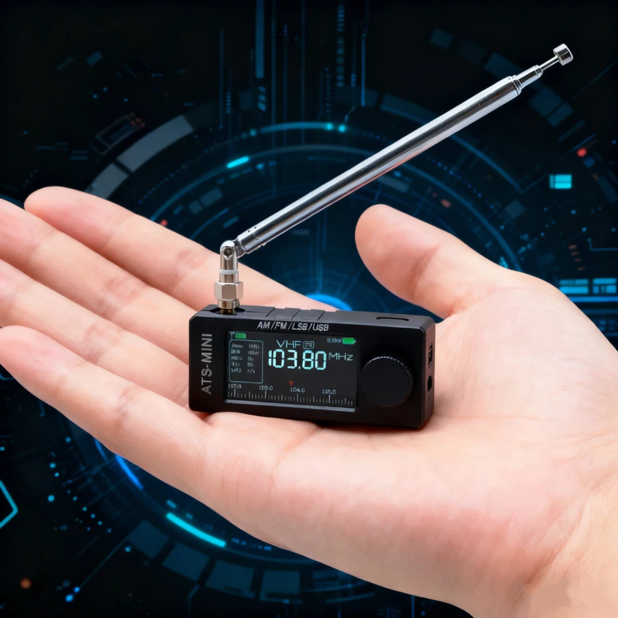 AMNVOLT V3S Upgraded Version V4 ATS Mini SI4732 Radio All Band Receiver CNC Metal DSP AM FM SSB LSB USB Hi-Z Circuit