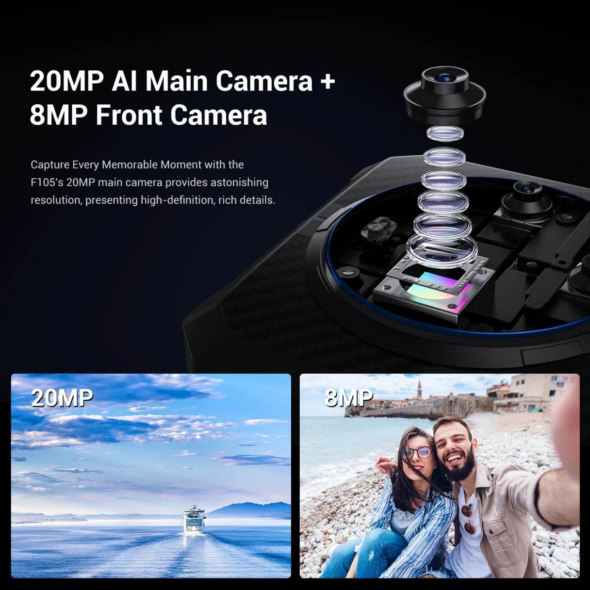 [EU Direct]FOSSiBOT F105 12GB RAM 64GB ROM 10300mAh 20MP Camera 6.745 inch Android 14 IP68 IP69K Waterproof MT8768 Octa Core 4G Rugged Smartphone