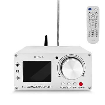 TEF6686 Full Band Digital Radio Receiver Aluminum Alloy FM LW MW SW DSP SDR Portable 2.8 Inch Screen Built in Speaker Rechargeable Battery 99 Station Storage Compact Design