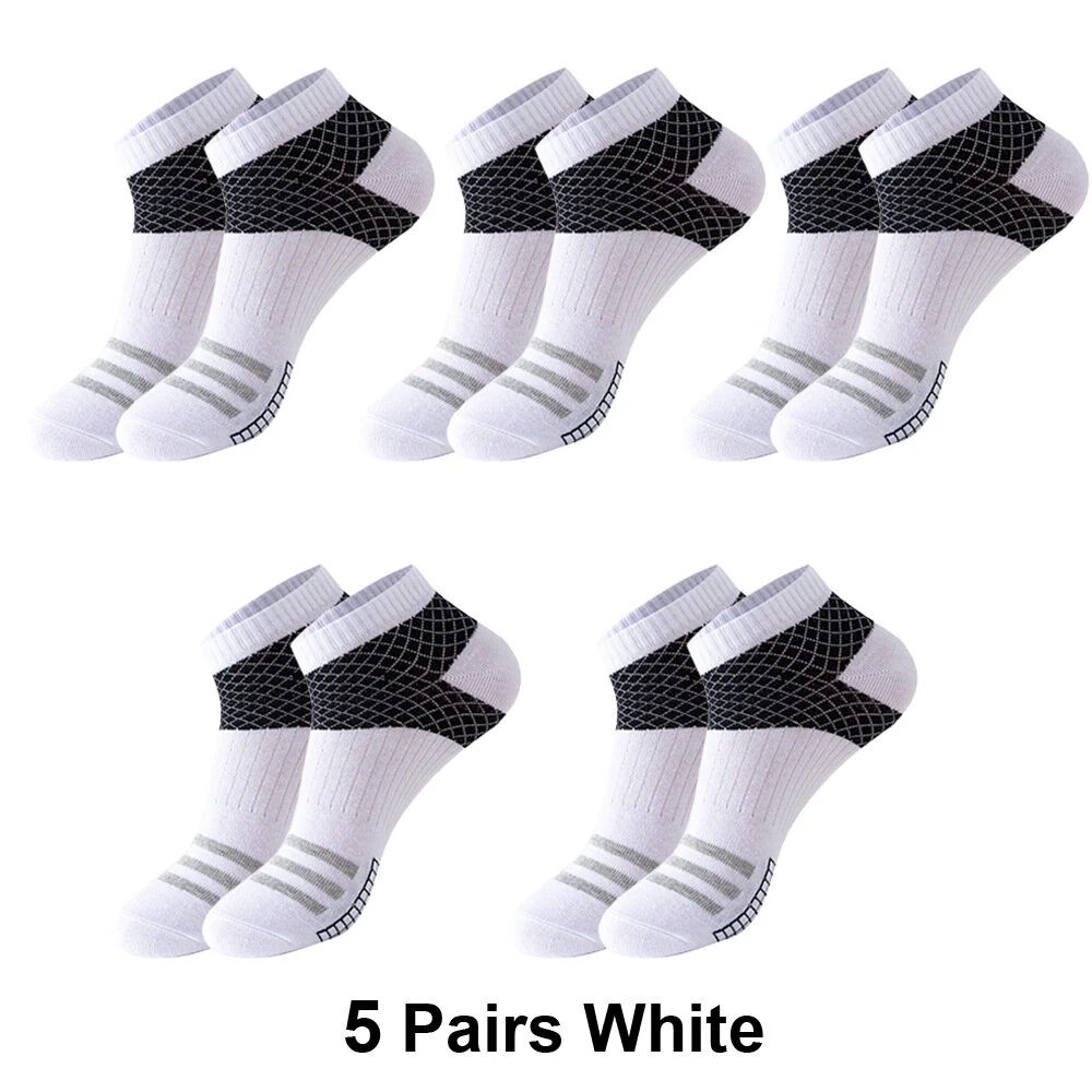 5 Pairs Low Cut Men Socks Breathable Sports Socks Cotton Blend Mens Ankle Socks Anti Odor & Sweat Absorption Short Socks, For Spring Summer Autumn