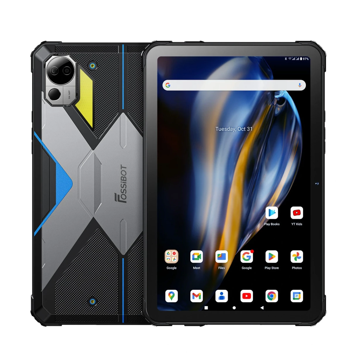FOSSiBOT DT2 MediaTek Helio G99 Octa Core 12GB RAM +8GB Virtual Memory 256GB ROM 4G LTE 10.4 Inch 2K Screen Android 13 22000mAh Battery 64MP+32MP Camera IP68 IP69K Rugged Tablet