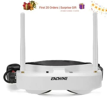 Eachine EV100 5.8G 72CH 720*540 FPV Goggles with Dual Antennas& Fan 18650 Battery Case For RC Drone