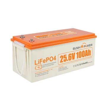 [EU Direct] SUNHOOPOWER 24V 100AH LiFePO4 Battery, 2560Wh Rechargeable Lithium Battery Built-in 100A BMS, Self-Discharge, Perfect for RV, Marine, Energy Storage,Off-Grid Backup Power