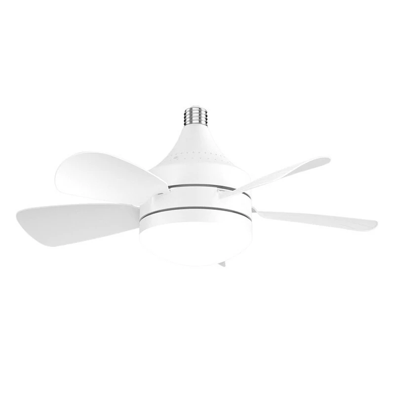 Elfeland 18 Inch E27 Screw Head Fan Light Remote Control Three Color Dimming Detachable Fan Leaf Household Silent Small Fan Light