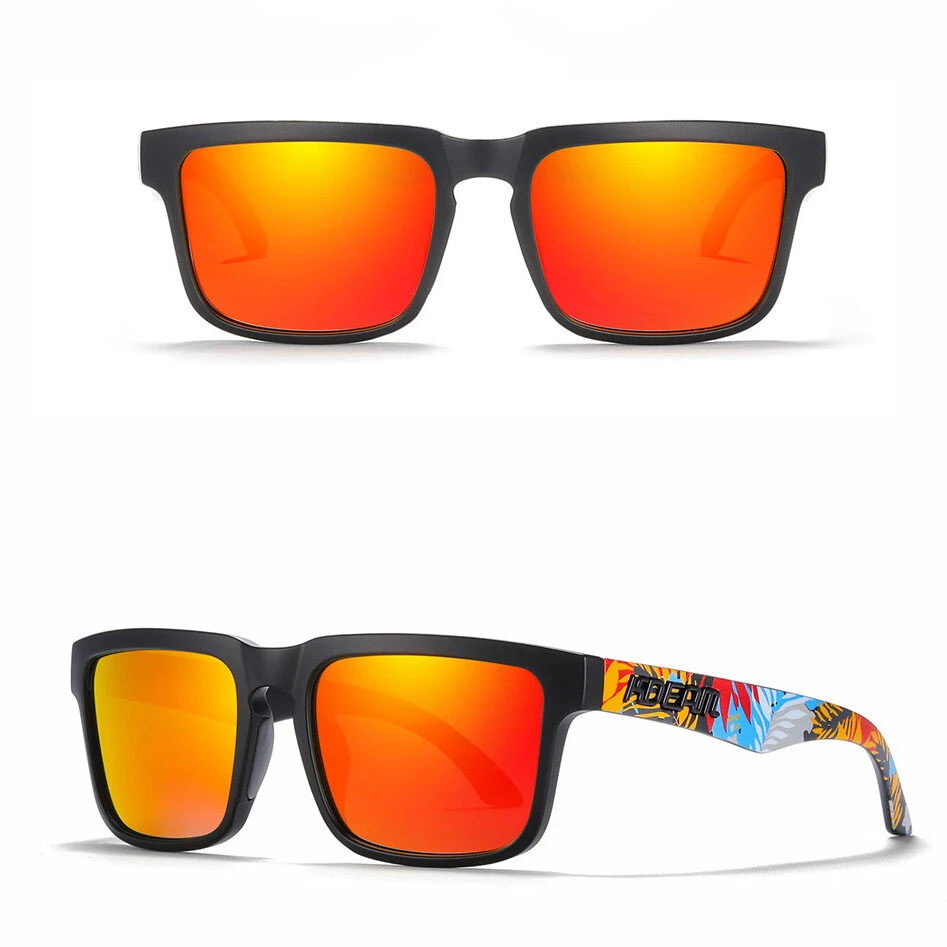 KDEAM Fashion Square Polarized Sunglasses Colorful Lenses UV400 Sports Sun Glasses for Outdoor Travel Driving Fishing