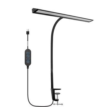 LED Desk Lamp with Clamp 25 Lighting Modes Eye-Caring USB Powered Flexible Gooseneck Adjustable Color and Brightness Timer Function Energy Efficient for Office Home Reading Study