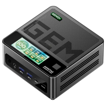 AOOSTAR GEM12+ Pro Mini PC With 2.86 Inch Screen Fingerprint Unlocking AMD Ryzen 7 Pro 8845HS 8 Core 16 Thread 32GB DDR5 RAM 1TB SSD 4K Quad Screen Output WIFI6 BT5.2 HD USB4 Dual 2.5G LAN Mi