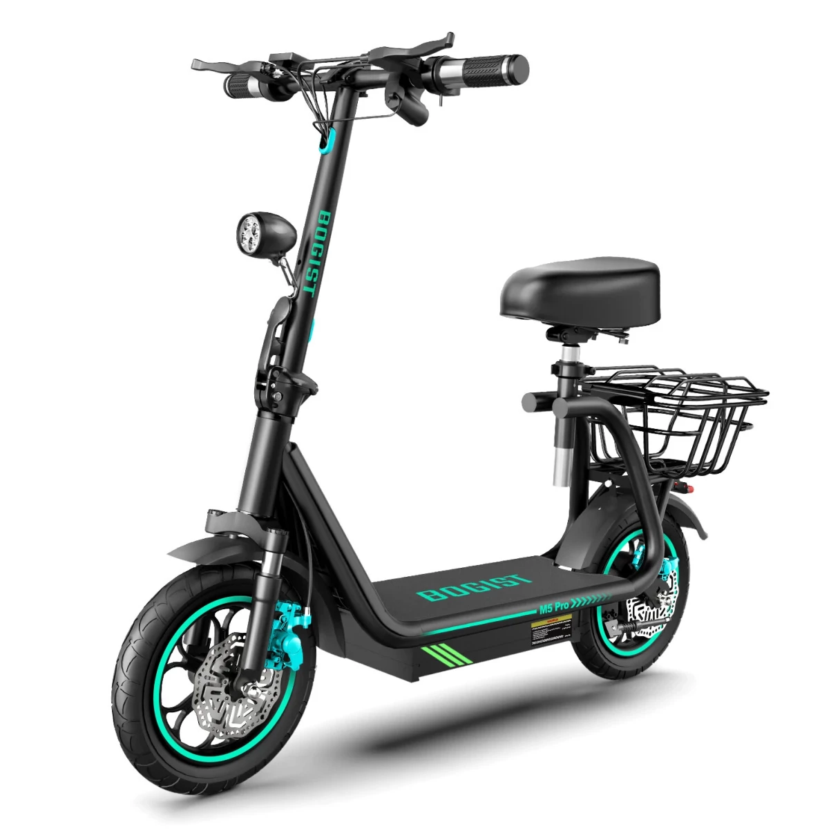 [EU DIRECT] BOGIST M5 PRO+ Folding Electric Scooter with Seat 48V 13Ah Battery 500W Recommended Top Speed 25KM/H Motor 12inch Tires 30-40KM Max Mileage Range 120KG Max Load