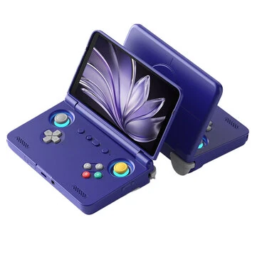 AMPOWN Retroid Pocket Flip2 8+128GB Handheld Gaming Console SD865 5.5 inch AMOLED 500Nits 1080p Android 13 WiFi 6 Hall Effect Joysticks Portable Folding Retro Game Console for PSP PS2 Emulati