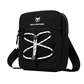 BULLCAPTAIN Men Waterproof Oxford Cloth Sports Crossbody Bag Lightweight Multi-Compartment Zipper Single Shoulder Bag