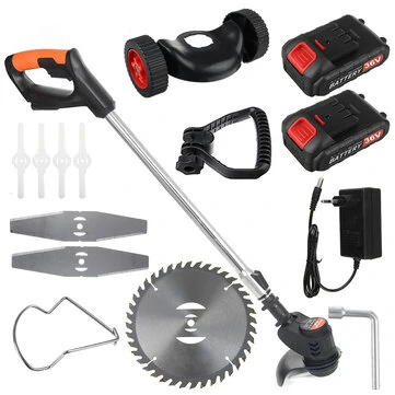 Wolike 36V 2000W Electric Lawn Mower Cordless String Trimmer Grass Eater Garden Grass Cutting Machine with 1/2 Battery EU Plug