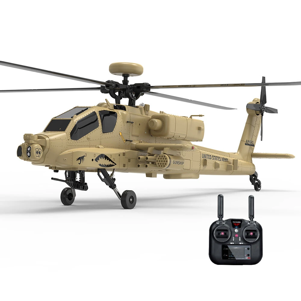 YXZNRC F11-S 1:32 AH-64 Apache Scale 2.4G 6CH GPS Altitude Hold Optical Flow Positioning 5.8G FPV Camera Dual Brushless Motor Flybarless RC Helicopter RTF