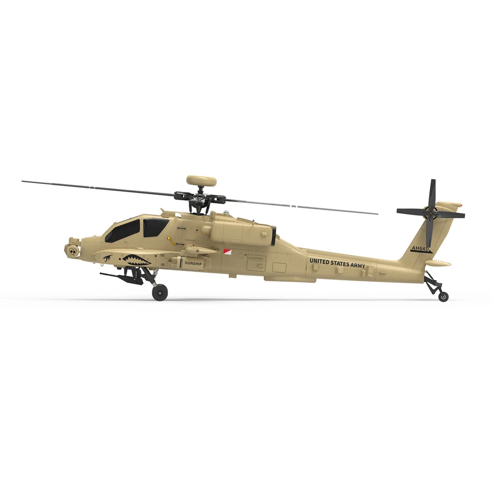 YXZNRC F11-S 1:32 AH-64 Apache Scale 2.4G 6CH GPS Altitude Hold Optical Flow Positioning 5.8G FPV Camera Dual Brushless Motor Flybarless RC Helicopter RTF