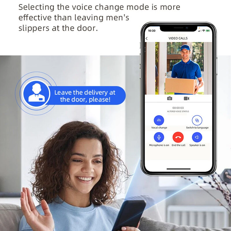 U9 Intelligent Visual Doorbell with Night Vision 720P HD Camera Two-Way Audio Solar-Powered Rainproof Cover PIR Motion Sensor Wi-Fi Real-Time Monitor
