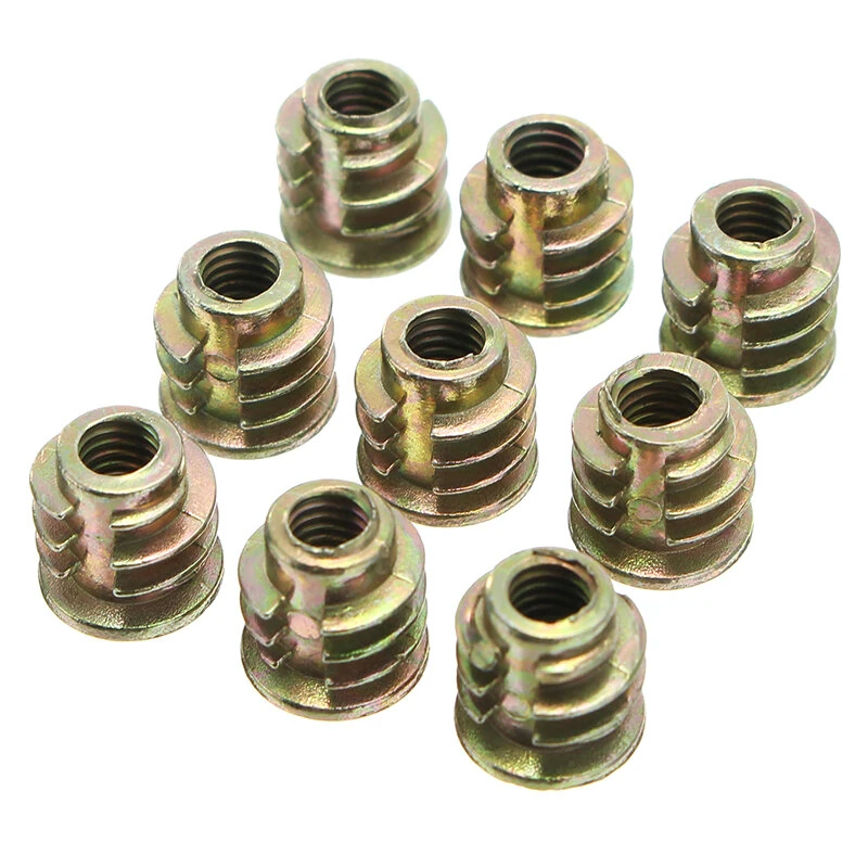 Suleve 50Pcs M4ZN1 M4 8mm Zinc Alloy Wood Furniture Hex Socket Drive Head Screw-in Threaded Insert Nut