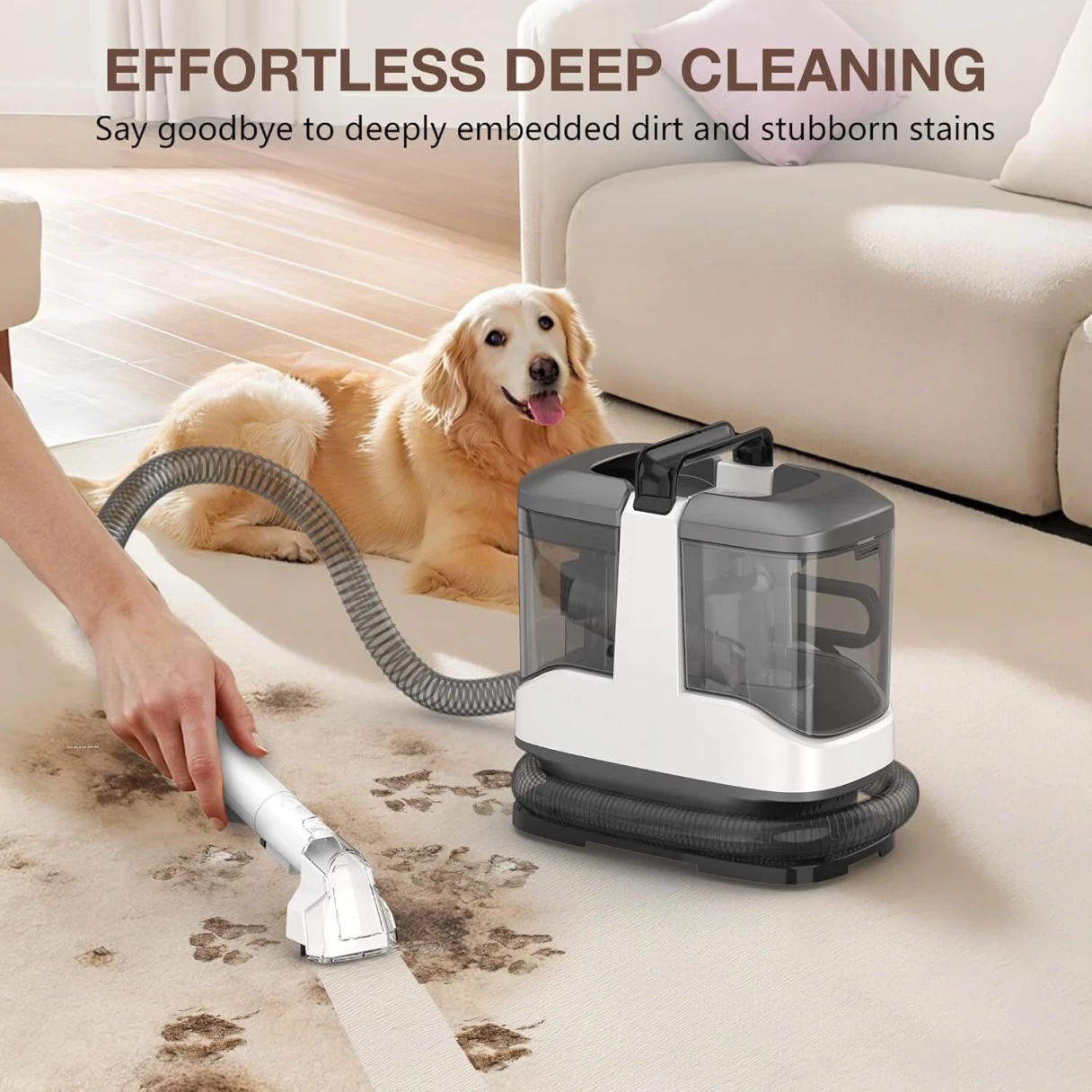 [EU Direct]Teendow C3 450W Portable Carpet Cleaner Vacuums 12kpa c5 Spot Cleaner For Carpet And Sofa Pet Stain Remover with Dual Water Tank System
