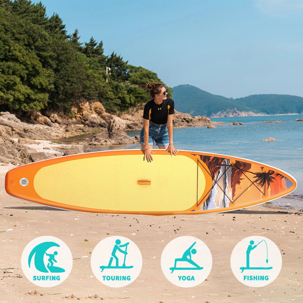 [EU Direct] FunWater 350*84*15CM Load 180KG+ Longer ISUP Inflatable Stand Up Paddle Board Surfboard For Solor Adventure Fimaly Touring Unisex Adult Paddle Board SUPFW54A