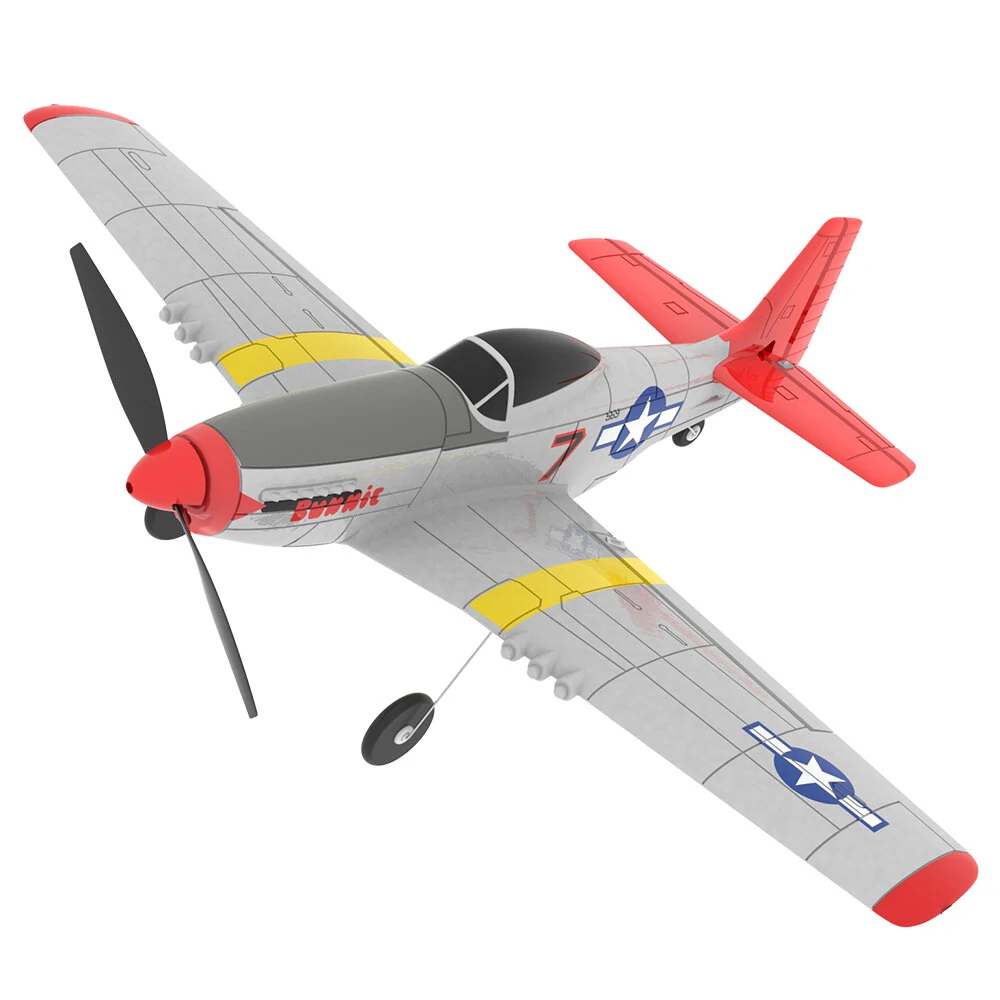 Eachine Mini Mustang P-51D V2 EPP 400mm Wingspan 2.4G 6-Axis Gyro RC Airplane Trainer Fixed Wing BNF/RTF One Key Return Compatible DSM S-BUS Protocol for Beginner