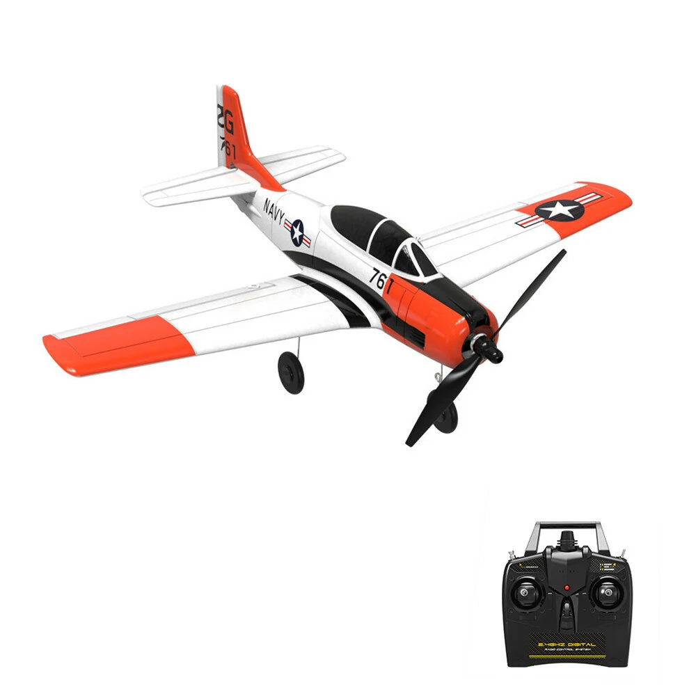Eachine Mini T-28 Trojan EPP 400mm Wingspan 2.4G 6-Axis Gyro RC Airplane Trainer Fixed Wing RTF Mode 2 One Key Return for Beginner Two Batterries/Three Batterries