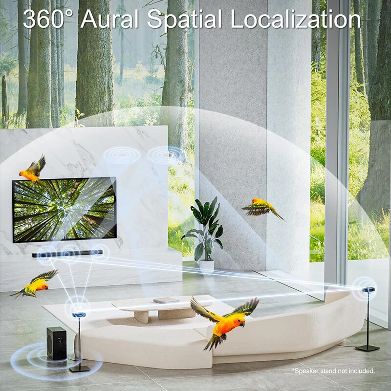 ULTIMEA Nova S80 5.1.2CH Dolby Atmos Soundbar with Stands Home Theater with Pair of Surround Speaker Stands