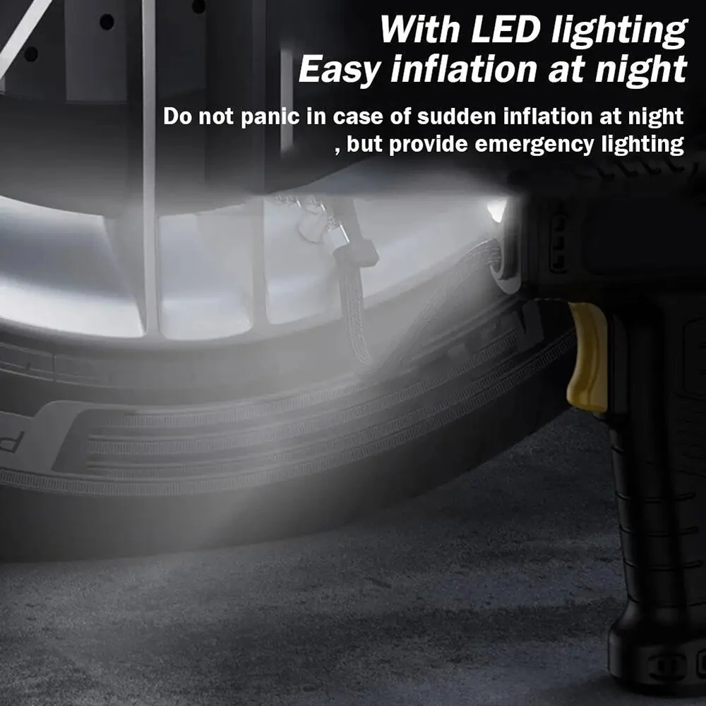 120W Smart Car Electric Tire Inflator Pump Car Handheld Intelligent Digital Display Household Car Electric Portable Tire Air Pump