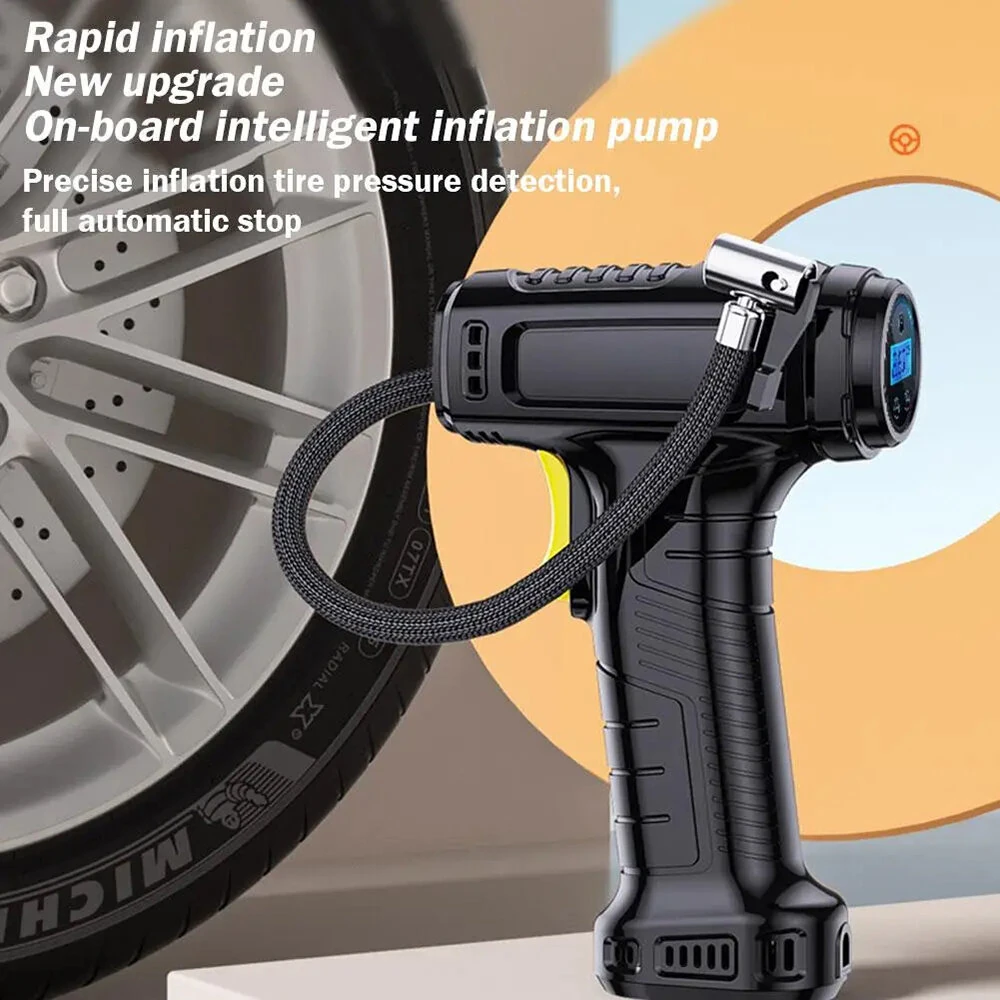 120W Smart Car Electric Tire Inflator Pump Car Handheld Intelligent Digital Display Household Car Electric Portable Tire Air Pump