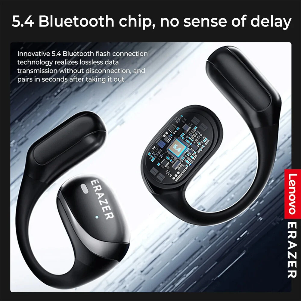 Lenovo ERAZER X9 TWS Headset Wireless bluetooth 5.4 Earphone 20mm Driver Unit DT7.0 ENC Noise Cancelling 84H Playback LED Digital Display Earhooks Sports Headphones