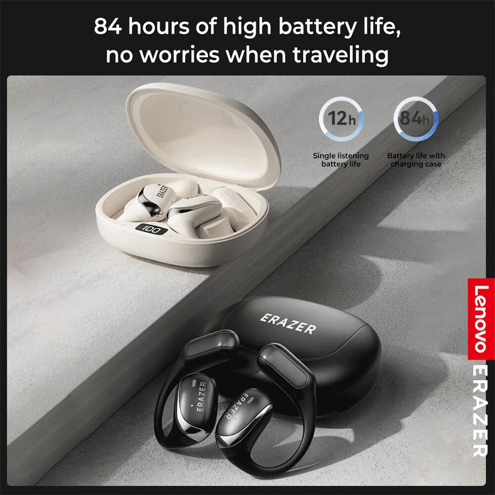 Lenovo ERAZER X9 TWS Headset Wireless bluetooth 5.4 Earphone 20mm Driver Unit DT7.0 ENC Noise Cancelling 84H Playback LED Digital Display Earhooks Sports Headphones