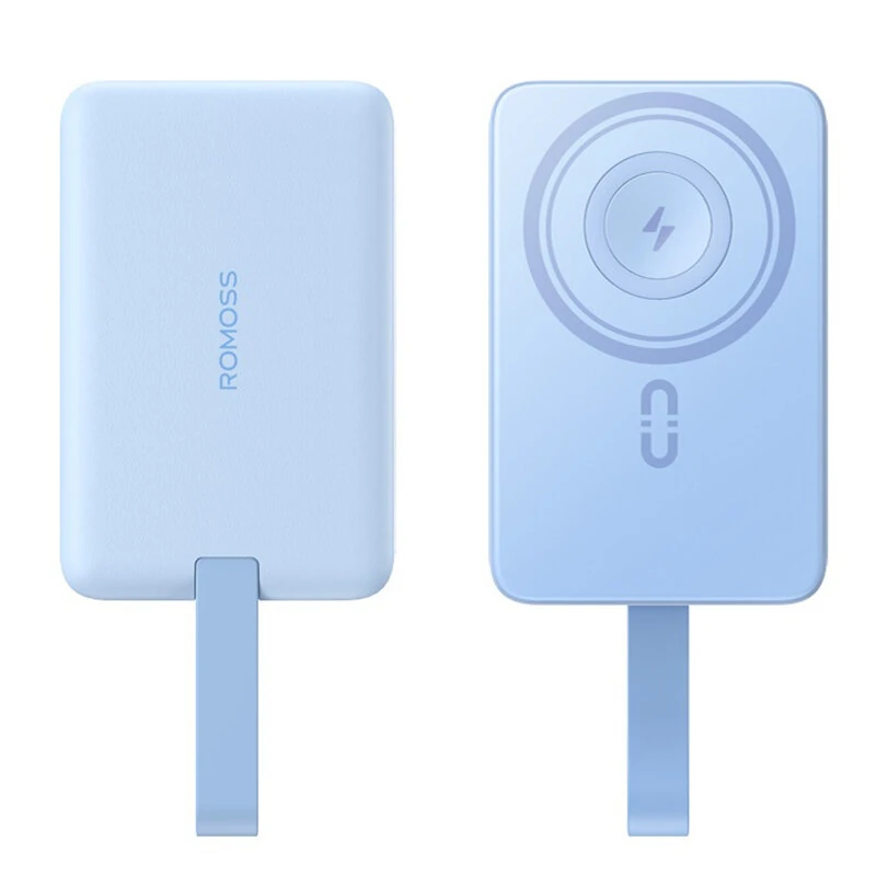 Romoss WM010-191 Wireless Magnetic Power Bank 30W 37Wh 10000mAh Integrated Cable Power Bank with 3 Inputs & 3 Outputs Fast Charging External Battery Power Supply for iPhone 16 16 Pro 15 14 13 for Huawei Pura X for Xiaomi 15 Ultra for Samsung