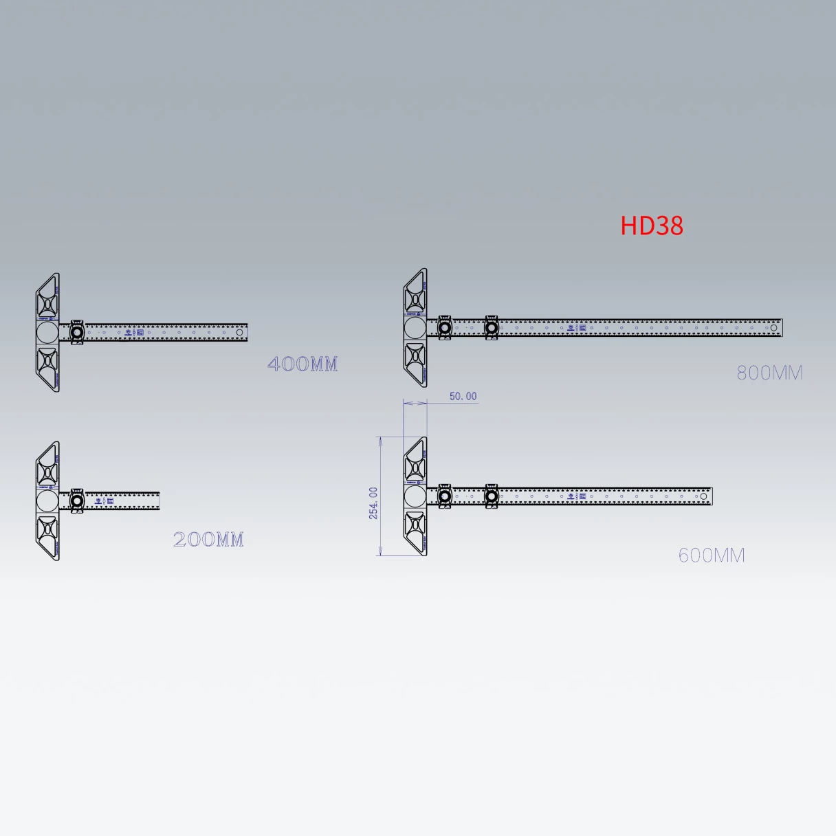 HONGDUI Hooked On Wood HD38 TrueMark Ruler HD38V Adjustable TrueMark Ruler Hadfield Steel Woodworking Scriber