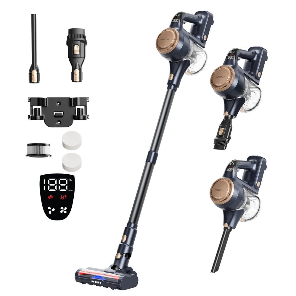 [EU Direct] Proscenic P11 Lite Cordless Vacuum Cleaner 40kPa Powerful Vacuum Cleaners for Home with LED Display,Up to 50 Mins Runtime Stick Vacuum,Lightweight Vacuum for Carpet,Hard Floor