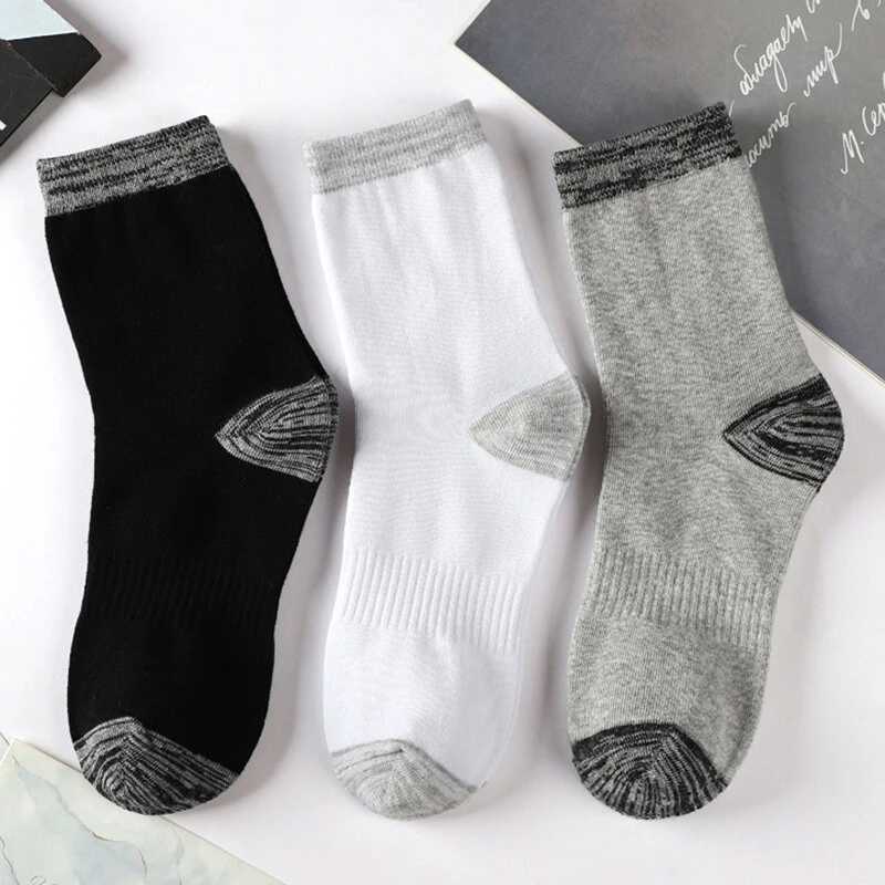 6 Pair Autumn Winter Men Socks Cotton Leisure Business Long Socks Walking Running Hiking Warm Socks For Male Plus Size 42-48