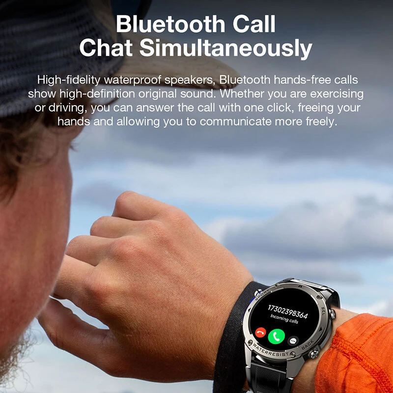 BlitzWolf BW-Voyager1 1.43-inch AMOLED GPS Double Straps Compass & Barometer 10ATM Waterproof bluetooth Call Heart Rate Blood Oxygen Monitor Sleep Monitoring Menstrual Cycle Multi-sports Outdoor Smart Watch