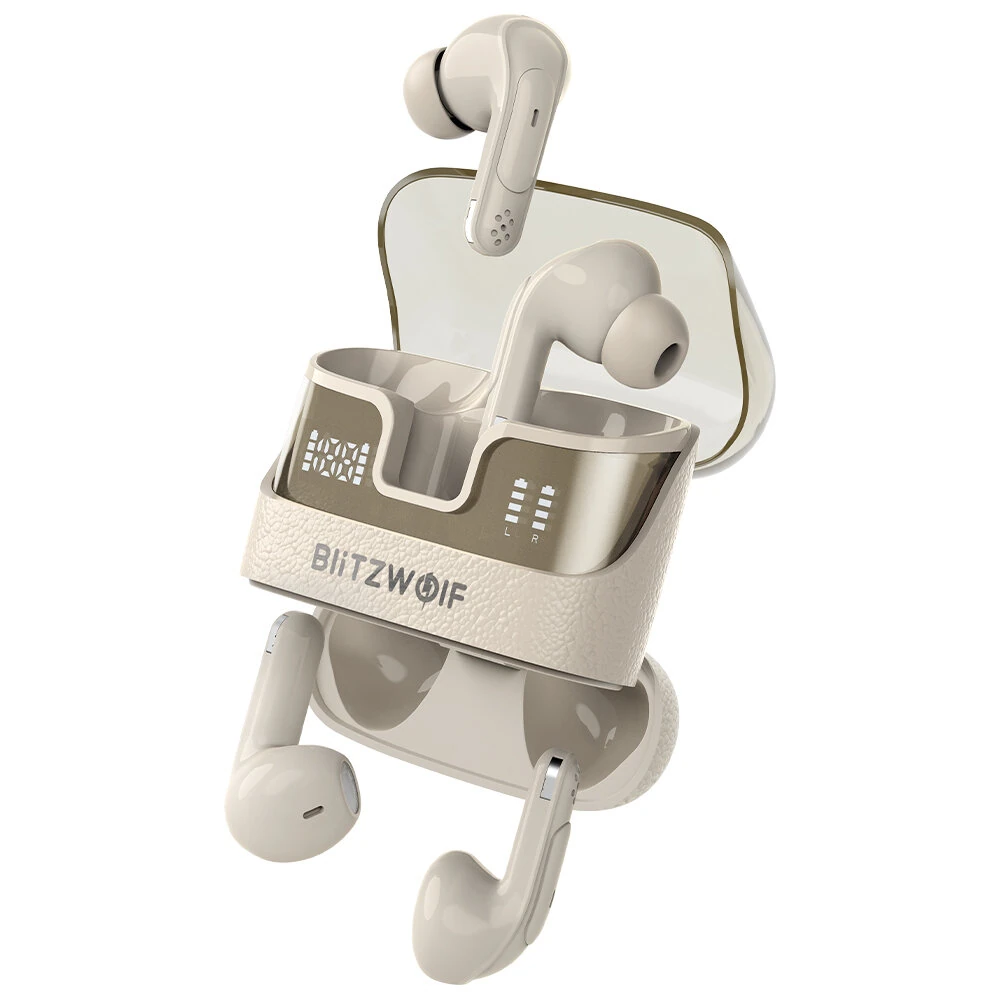 BlitzWolf® BW-FYE17 bluetooth Earphone 2-in-1 2 Pairs TWS Earbuds Dual LED Power Display 13mm Large Drivers Stereo Long Battery Life Portable Wireless Earphone with Mic