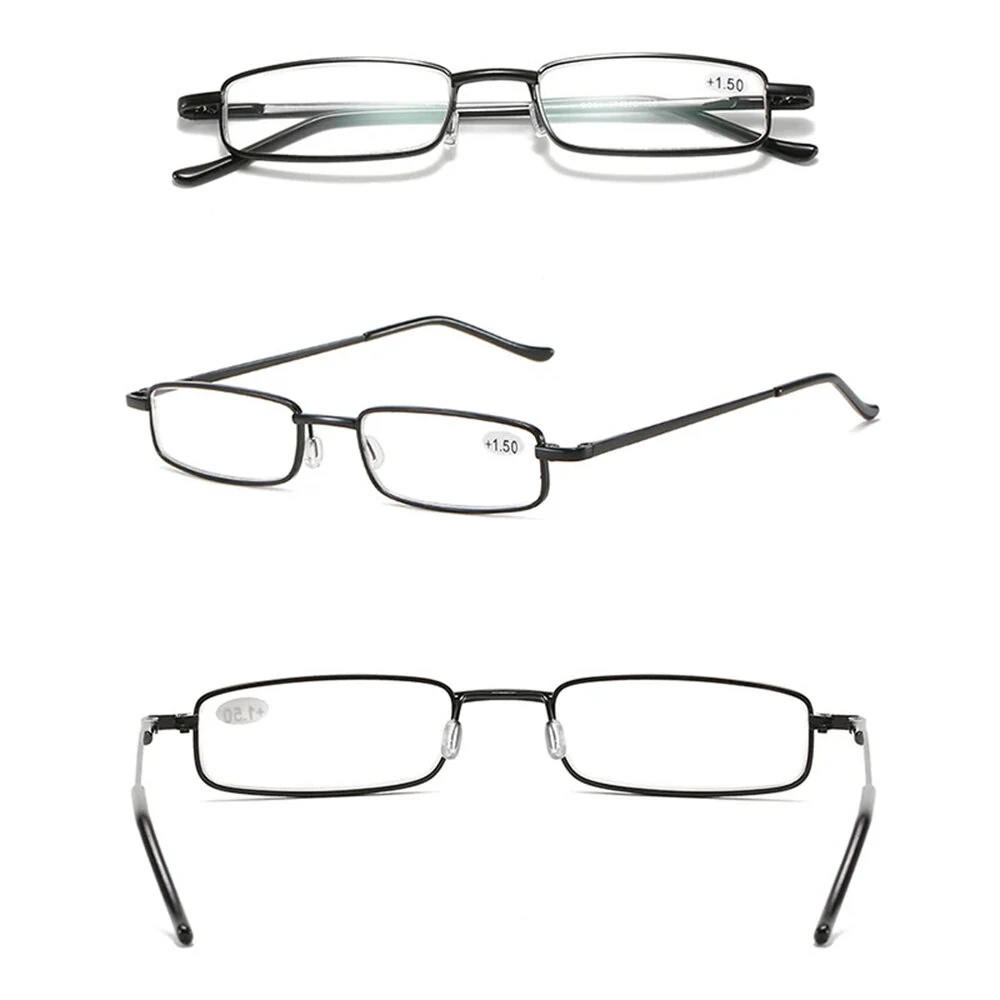 Portable Mini Lightweight Reading Glasses with Pen Tube Case Anti-blue Light Presbyopic Glasses Metal Case Women Men Eyeglasses +1.5-+3.5