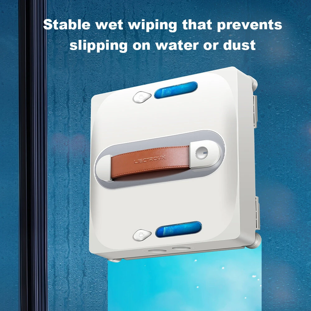 [EU Direct] Liectroux S11 Window Cleaning Robot , 4-Way Water Spray, Voice Prompts, Intelligent Navigation, Multiple Safety System, Frameless Works, Remote and App Control,Home Glass Floor Wall Tiles Cleaner Robot