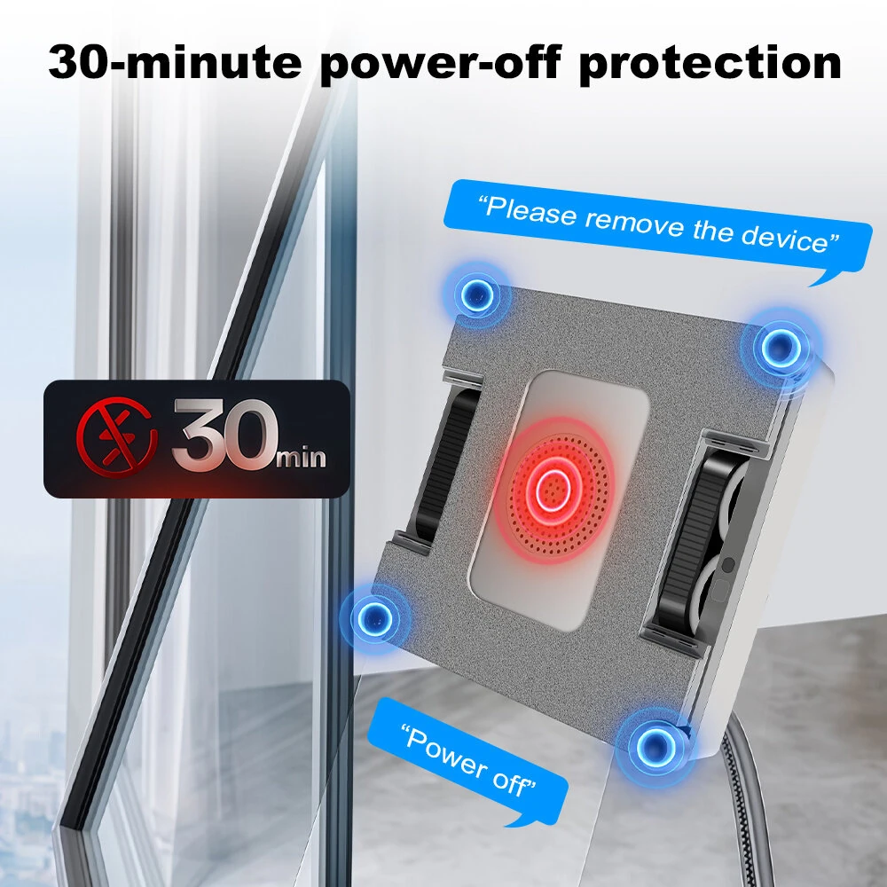 [EU Direct] Liectroux S11 Window Cleaning Robot , 4-Way Water Spray, Voice Prompts, Intelligent Navigation, Multiple Safety System, Frameless Works, Remote and App Control,Home Glass Floor Wall Tiles Cleaner Robot