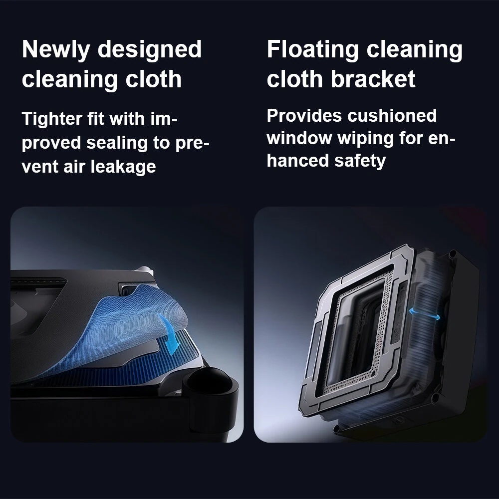 [EU Direct] Liectroux S11 Window Cleaning Robot , 4-Way Water Spray, Voice Prompts, Intelligent Navigation, Multiple Safety System, Frameless Works, Remote and App Control,Home Glass Floor Wall Tiles Cleaner Robot
