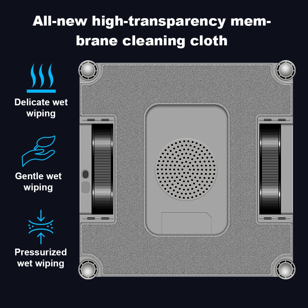 [EU Direct] Liectroux S11 Window Cleaning Robot , 4-Way Water Spray, Voice Prompts, Intelligent Navigation, Multiple Safety System, Frameless Works, Remote and App Control,Home Glass Floor Wall Tiles Cleaner Robot