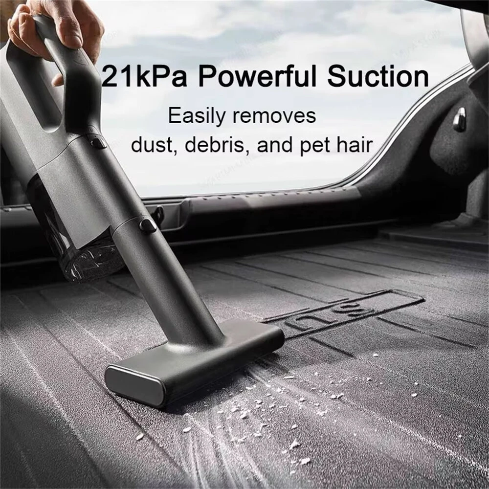 Xiaomi Mijia Car Vacuum Cleaner 21kPa Suction Brushless Motor Type-C Fast Charge 2400mAh Battery 5-Stage Filtration 150mL Dust Cup Wireless Cleaning Multiple Attachments