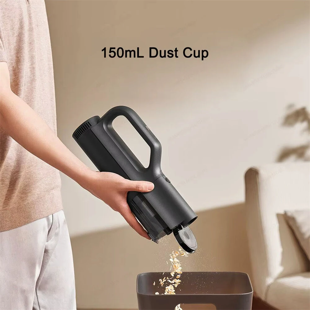Xiaomi Mijia Car Vacuum Cleaner 21kPa Suction Brushless Motor Type-C Fast Charge 2400mAh Battery 5-Stage Filtration 150mL Dust Cup Wireless Cleaning Multiple Attachments