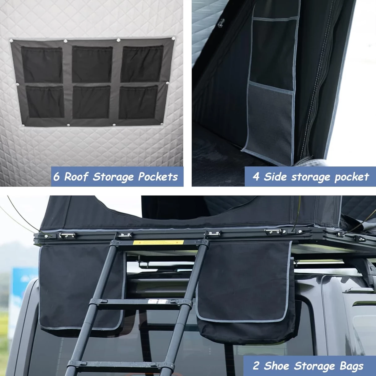 [DE Direct] NATURNEST Car Tent, 2-3 Person Rooftop Tent, Aluminum Frame, Truck Roof Top Tent, Truck Camping Bed Tent, 2in Thick Mattress, Camping Tent Hard Shell with Latch, Waterproof, UV Protection, for SUV, Truck