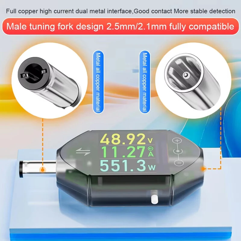 ATORCH DT550 Digital Voltage Current Tester DC4.5-50V Max 12A 600W Power Capacity Meter High Precision Energy Monitoring Device