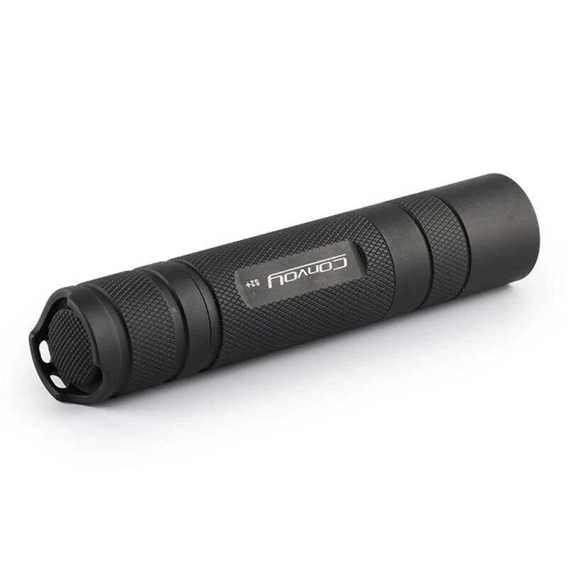 Convoy S2+ Black XM-L2 7135*8 Orange Peel EDC Flashlight, Stong Light Powerful Compact. Ideal for Outdoor Adventure